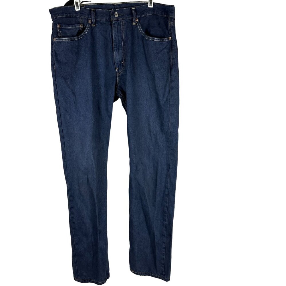 Levis 505 Mens Original Straight Fit Jeans W36 L34 Dark Wash Denim